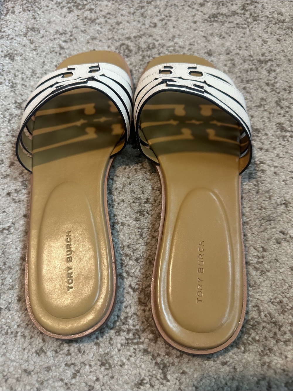 Tory Burch Women's Ines Cage Slide Leather Sandals 9 - Picture 3 of 7
